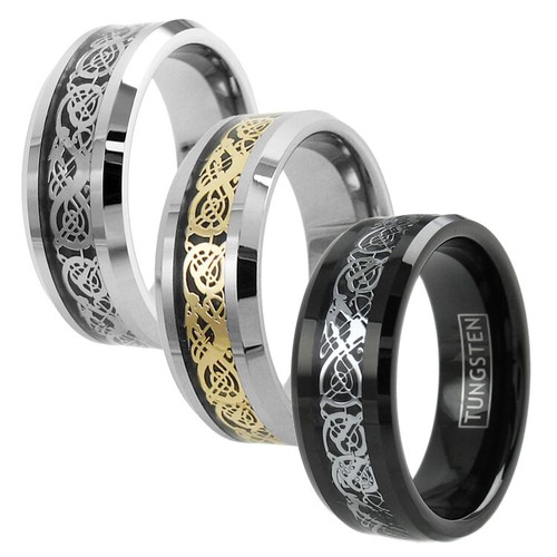8mm celtic dragon - 8mm, tungsten