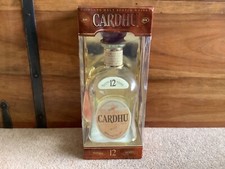 CARDHU matured 12 years malt whiskey bottle empty 75 cl wooden stopper & box 