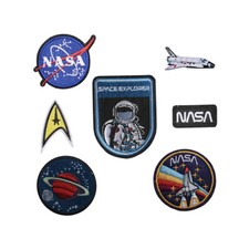 NASA Iron / Sew On Embroidered Patch Applique Embroidery Motif Space explorers