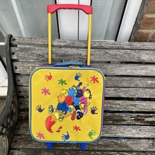 Vintage 1998 Tweenies Pull Along Trolley Case Wheels Handle Suitcase Art Paint