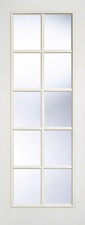 LPD Internal White Moulded Texture 10 Light Clear Glazed Doors