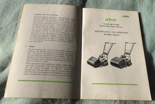 Vintage lawn mower, Atco 12 & 14 inch 4 stroke motor Mowers manual dated 1962