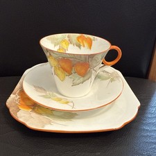 Shelley : Cape Gooseberry : Tea Trio : Regent Shape : Pattern 12299 : Art Deco