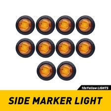 10x Waterproof Round Side Lights Marker 3/4"LED Bullet Light Truck Trailer Amber