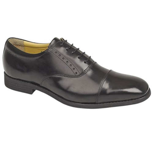 Mens black leather lace - black,