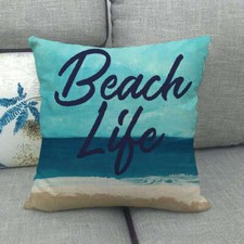 Ocean Sea Beach Throw Pillow Covers Holiday Summer Nautical Square Cushion Case