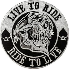 Biker skull spades patch iron - biker,