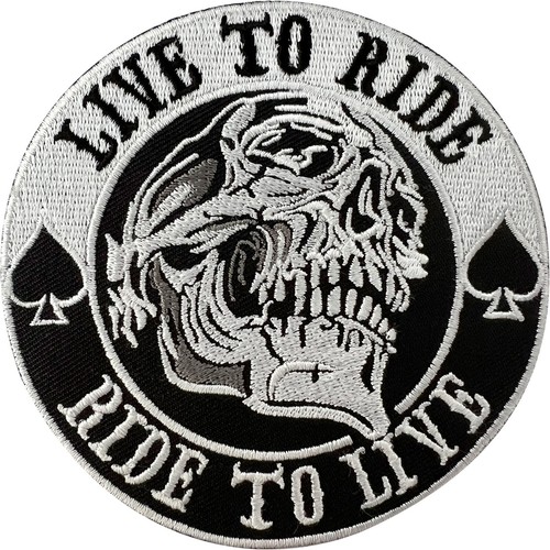 Biker skull spades patch - skull,