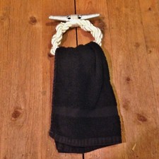 Twisted Rope Ring Towel Holder Beach Nautical Decor Boat Cleat