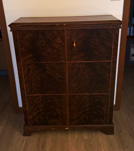 Antique art deco burl walnut - art,