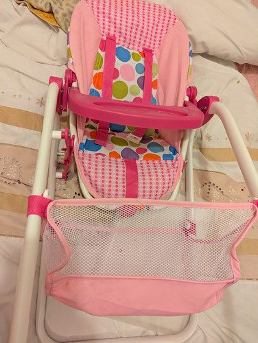 Pink doll highchair with - pink,