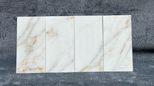 Sample 30x60 White Marble Effect Porcelain Tile with Gold Veins for Wall & Floor