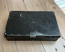 Vintage Cha`s Farlow & Sons Black Jappaned Lure/cast box.