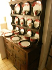 period  oak welsh dresser, dark oak, genuine 1950s solid wood,2 drawers+cupboard