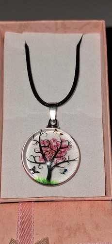 Dried flower glass pendant - glass,