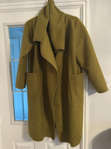 Ladies green boucle coat one - ladies,