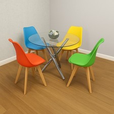 Round Glass Dining Table & 4