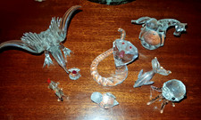 8 Glass animals job lot, octopus, snake, fish etc