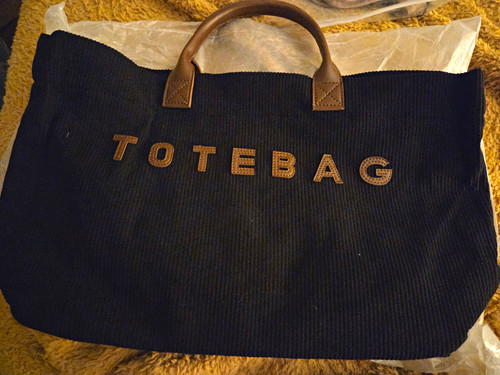 Black corduroy tote - bag, with