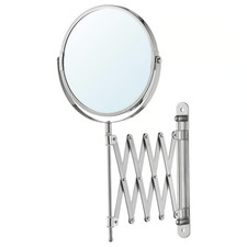 IKEA FRACK Extendable Shaving Mirror Wall Mounted | Stainless Steel 2-Sided Magn