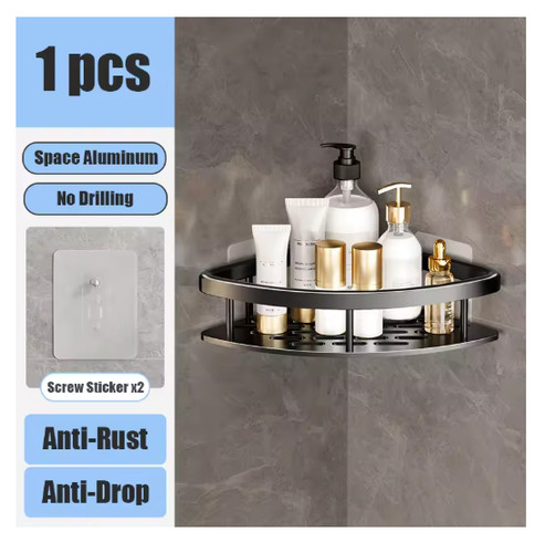 Drill bathroom shelf shower - no-drill,