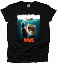 Paws Jaws Bad Cat Catnip Cattitude Cute Funny Parody Animal Tshirt Men Woman