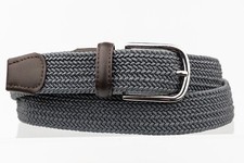 Grey Braided Woven Stretch Fabric belt size M/L