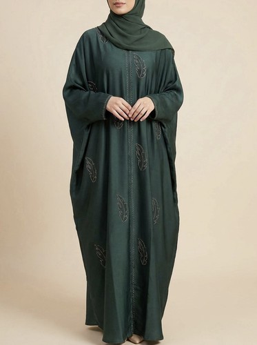 Dark green muslim woman - dark,