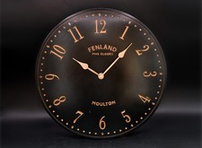 Vintage Domed 1980s Weatherproof Clock - Inside or Outside Use - Black and Gold