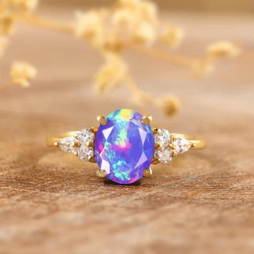 Natural lavender fire - , oval