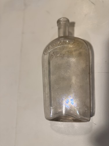 Vintage glass warranted flask - glass,