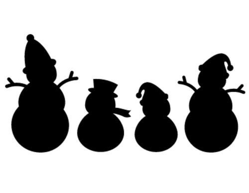 Snowman family vinyl decal - snowman,