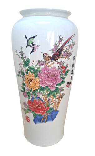 Vtg chinese porcelain vase - porcelain,
