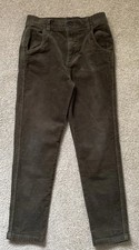 TU BOYS AGE 7 YEARS KHAKI GREEN CORDUROY  SLIM LEG TROUSERS LEG 20 VGC