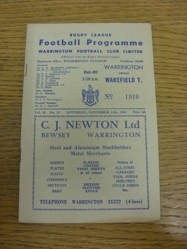 1964 rugby league - 14/11/1964,