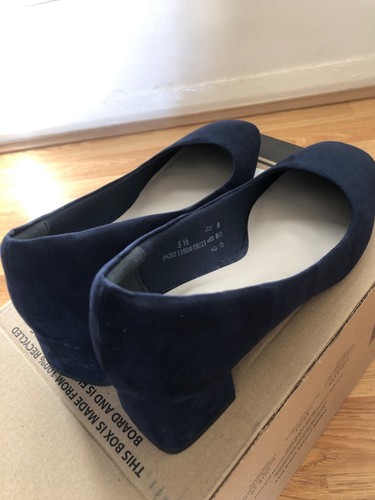 Navy block heel shoes size - m&s,