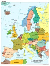 LAMINATED MAP OF EUROPE POSTER