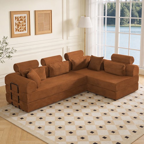 Shaped sofa bed corduroy - l-shaped,