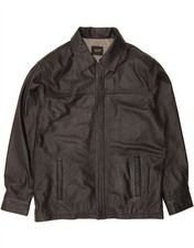 LLD Mens Leather Jacket UK 40 Large Black Leather PN03