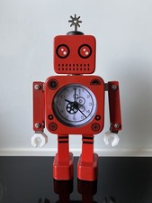 REDS Red Robot Futuristic Alarm Clock with Adjustable Arms