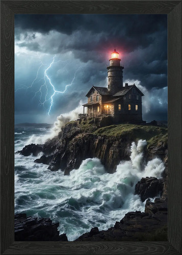 Lighthouse lightning storm - lightning,