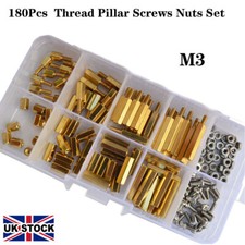 180pcs M3 Male Female Brass