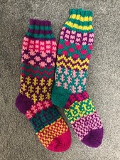 Hand Knitted Mismatched Wool