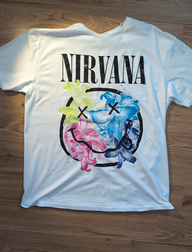 Nirvana white graphic shirt - graphic, t-shirt