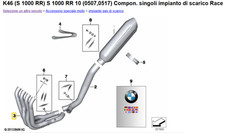 S1000R S1000 RR R HP4 Collector Bmw Akrapovic Original Collector 77118521687