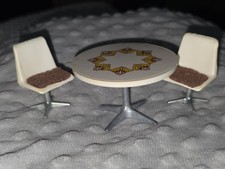 RARE Vintage Lundby Barton Table Swivel Chairs 70s 80s Carolines Home Doll House