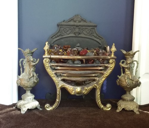Cast iron fire - electric,