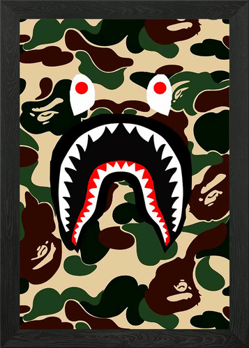 Bape shark framed wall art - framed,