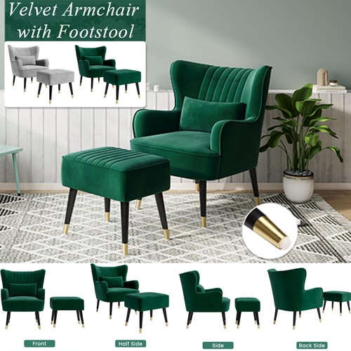 Modern velvet armchair with - modern,