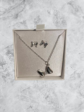Disney Bow Pendant & Matching Earrings Set – Silver Plated Jewellery Gift